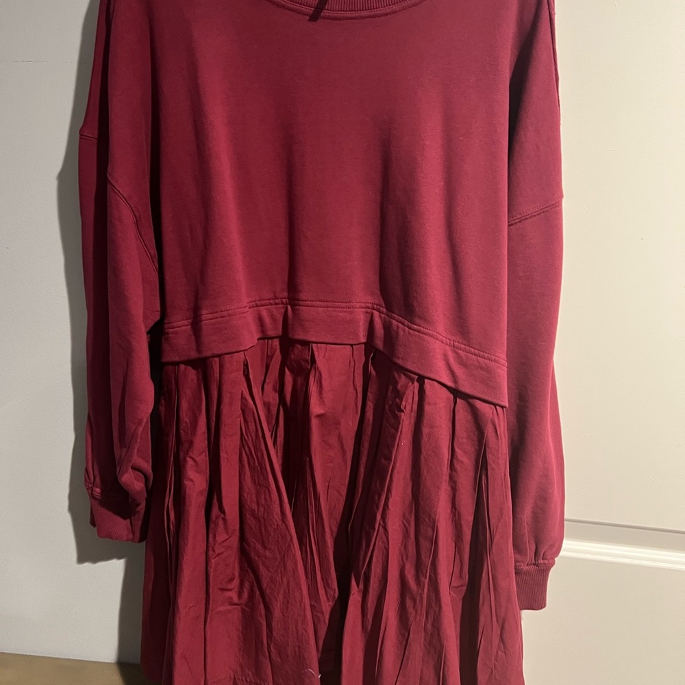 Free People Burgundy Long Sleeve Dress